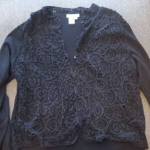 Elegant Black Lace Women's Sweater